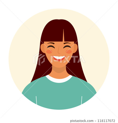 Portrait of a dark-haired woman. Female avatars. Vector illustration in a flat style Portrait of a dark-haired woman. Female avatars. Vector illustration in a flat style 118117072