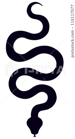 Snake black silhouette. Vector illustration Snake black silhouette. Vector illustration 118117077