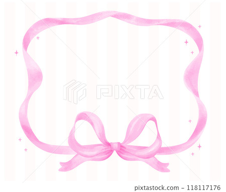 Coquette Pink Ribbon bow Preppy Frame Watercolor Girly Retro Grandmillennial style Coquette Pink Ribbon bow Preppy Frame Watercolor Girly Retro Grandmillennial style 118117176