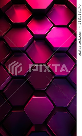 hexagon background with honeycomb texture, hexagonal colorful pattern futuristic neon wallpaper 118118170