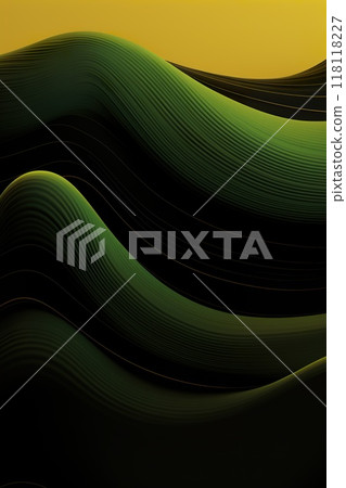 abstract green and yellow wave background, swirl and wavy soft pattern, creative dynamic design 118118227