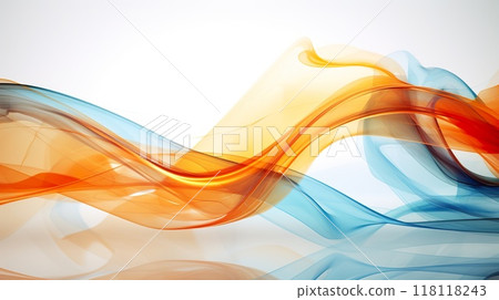 abstract background with curves and waves pattern, creative wallpaper design, in style of orange and blue 118118243