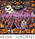 萬聖節海報插圖 118118343