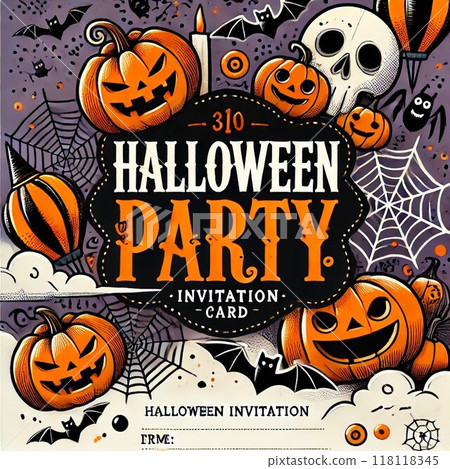 萬聖節派對邀請函插圖 118118345
