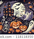萬聖節南瓜和鬼圖 118118350