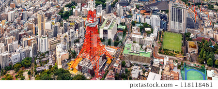 Aerial view of Tokyo Tower Tokyo, Japan Aerial view of Tokyo Tower Tokyo, Japan 118118461