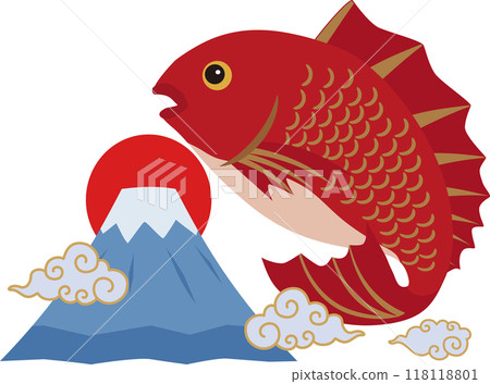 Sea bream and Mt. Fuji 118118801