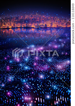 future city digital connection, communication and technology wallpaper, cyberspace online connect 118118849