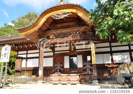 Chofu City Jindaiji Main Hall and clear autumn sky Chofu City Jindaiji Main Hall and clear autumn sky 118119339