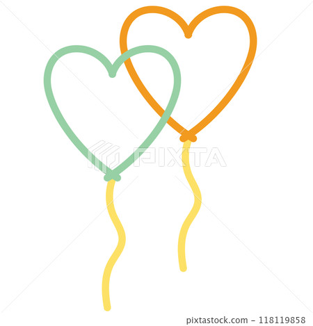 Pastel outline of two heart balloons for kid colouring book, art, painting, Valentine's card, cute sticker, decorations, love sign, heart symbol, cute patches, shirt print, brooch, February element Pastel outline of two heart balloons for kid colouring book, art, painting, Valentine's card, cute sticker, decorations, love sign, heart symbol, cute patches, shirt print, brooch, February element 118119858