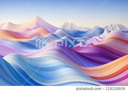 abstract colored background in the shape of hills or waves 118120039
