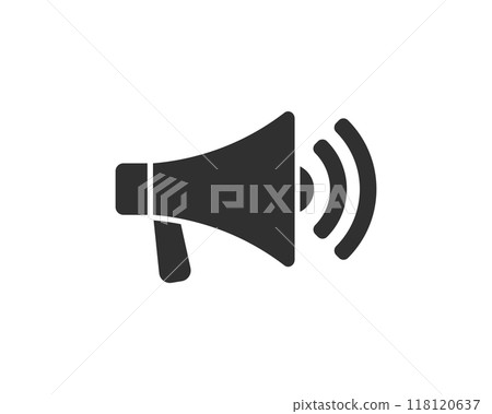 alarm, alert, announce, announcement, audio, background, black, broadcast, broadcasting, bullhorn, communicate, communication, design, element, equipment, flat, graphic, grunge, icon, illustration, im 118120637