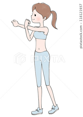 女人運動的伸展插圖 118121937