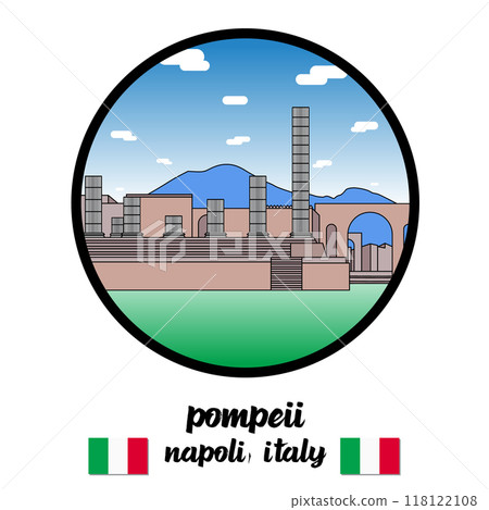 Circle Icon Pompeii. Vector illustration 118122108
