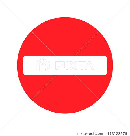 STOP no entry road sign icon shape set. Traffic Prohibition logo symbol. Vector illustration image. Isolated on white background. Not allowed direction sign. No trespassing. Do not enter. Grunge stamp STOP no entry road sign icon shape set. Traffic Prohibition logo symbol. Vector illustration image. Isolated on white background. Not allowed direction sign. No trespassing. Do not enter. Grunge stamp 118122276