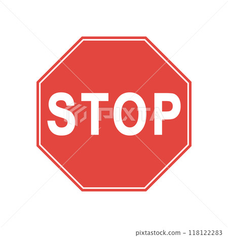 STOP no entry road sign icon shape set. Traffic Prohibition logo symbol. Vector illustration image. Isolated on white background. Not allowed direction sign. No trespassing. Do not enter. Grunge stamp 118122283