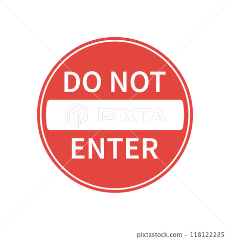 STOP no entry road sign icon shape set. Traffic Prohibition logo symbol. Vector illustration image. Isolated on white background. Not allowed direction sign. No trespassing. Do not enter. Grunge stamp 118122285
