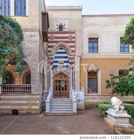 Exploring the Architecture and Gardens of Prince Naguib Palace in Cairo, Egypt During Daylight Hours Exploring the Architecture and Gardens of Prince Naguib Palace in Cairo, Egypt During Daylight Hours 118122305