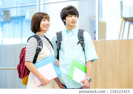 Two university students, male and female, filmed with the cooperation of the Tokyo Electronics College, Denpa Gakuen School Corporation Two university students, male and female, filmed with the cooperation of the Tokyo Electronics College, Denpa Gakuen School Corporation 118122425