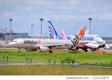 Takeoff and landing of an airliner 118122675