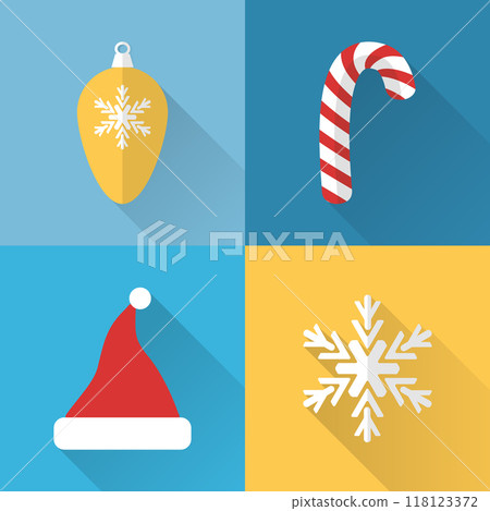 Flat Christmas icons set Flat Christmas icons set 118123372