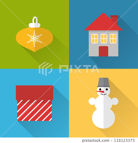 Flat Christmas icons set Flat Christmas icons set 118123373