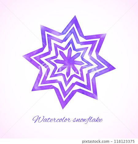 Violet watercolor snowflake 118123375