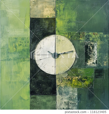 時鐘和綠色 118123405