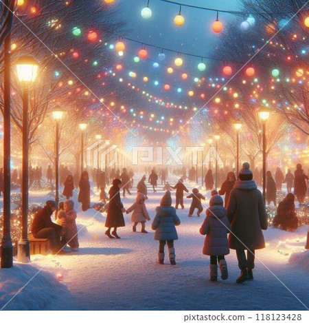 充滿彩燈的廣場 118123428