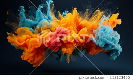 colourful abstract background with splash of paint, multicolored wallpaper 118123490