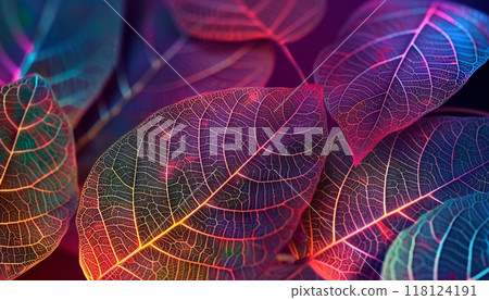 The abstract background radiates wonderful natural patterns in the form of tree leaves 118124191