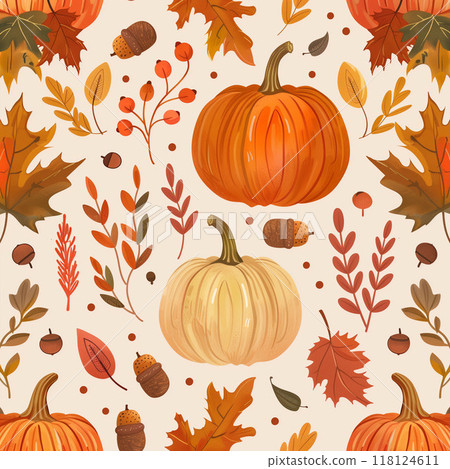 Halloween, pumpkin, autumn watercolor illustrations Generative AI Halloween, pumpkin, autumn watercolor illustrations Generative AI 118124611