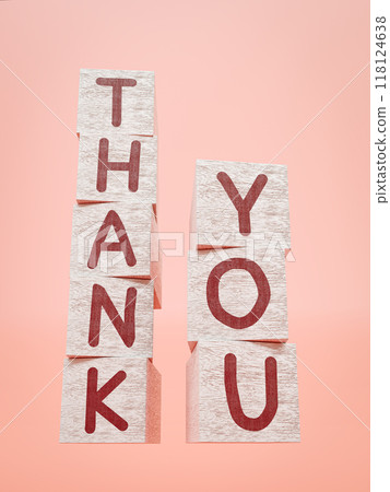 White painted wooden Thank You blocks White painted wooden Thank You blocks 118124638