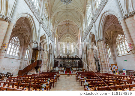 interiors of Saint Riquier abbey, Somme, France 118124859