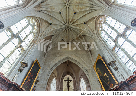 interiors of Saint Riquier abbey, Somme, France 118124867