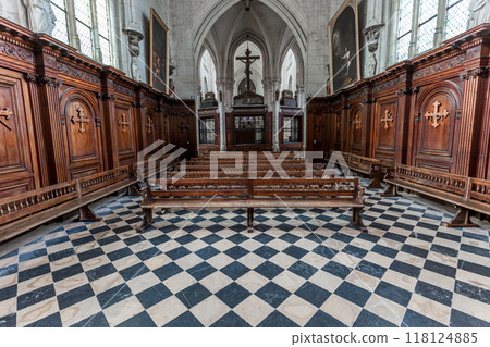 interiors of Saint Riquier abbey, Somme, France 118124885