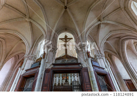 interiors of Saint Riquier abbey, Somme, France interiors of Saint Riquier abbey, Somme, France 118124891
