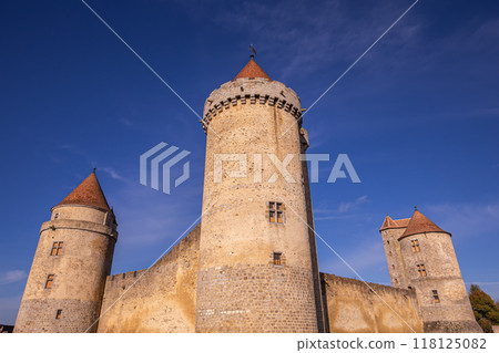 exteriors of castle of Blandy les tours, france exteriors of castle of Blandy les tours, france 118125082