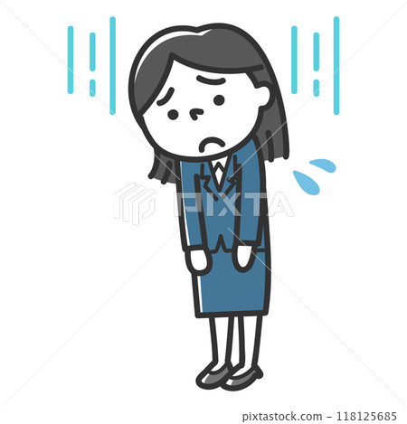 A female employee in a suit who is depressed A female employee in a suit who is depressed 118125685