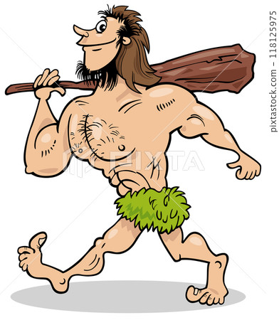 funny cartoon prehistoric caveman character funny cartoon prehistoric caveman character 118125975