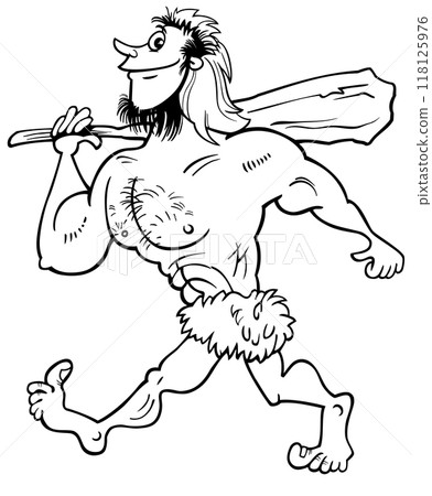 funny cartoon prehistoric caveman character coloring page funny cartoon prehistoric caveman character coloring page 118125976