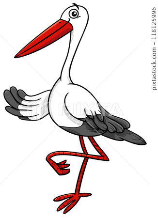 cartoon stork bird animal character 118125996