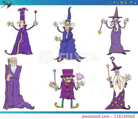 funny cartoon wizards fantasy characters set funny cartoon wizards fantasy characters set 118126008
