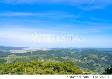 從粟嶽山茶草場眺望的風景（靜岡縣） 118126094