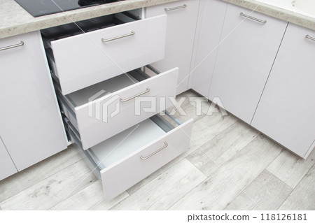 Drawers with closers for a modern kitchen. Kitchen Cabinet Door Drawers with Soft Quiet Closer Damper Buffers 118126181