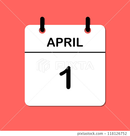 April 1. Daily Calendar icon for design. Simple design for business brochure, flyer, print media, advertisement. Easily editable 118126752