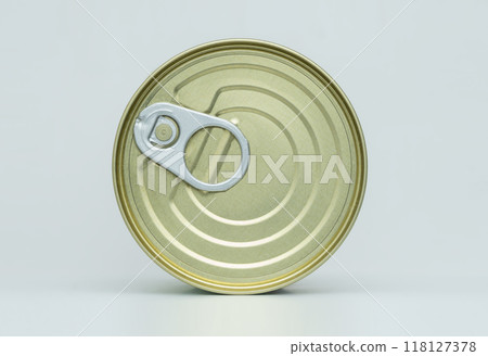 metal food tin can top isolated. High quality photo 118127378