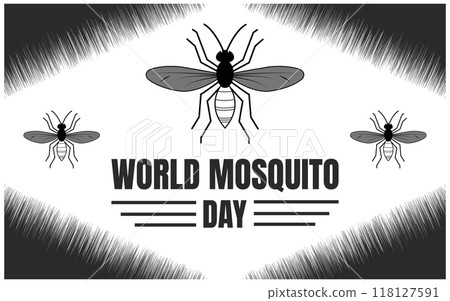 World Mosquito Day poster with a mosquito and text.  118127591