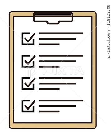 Documents and binders with checklists 118128309