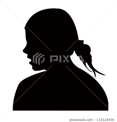 a girl head silhouette vector 118128456